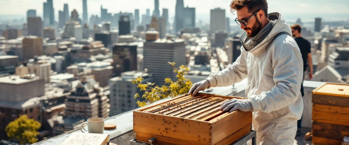 Rooftop beekeeping setup, rooftop hive maintenance, urban rooftop beekeeping, rooftop beekeeping benefits, rooftop beekeeping challenges